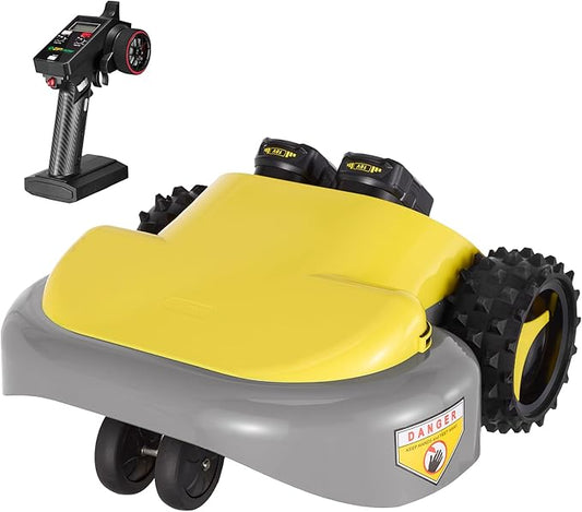 Remote Control Lawn Mower - Battery Powered Rc Lawn Mower, Cut Height 2.0"-3.0", 40% Slope, Remote Control with Adjustable Speeds, 100% Electric All-Wheel Drive