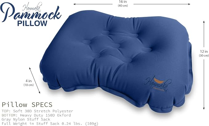 Pammock Sleeping Pad That Converts Into an Inflatable Hammock with Inflatable Pillow and Hammock Straps