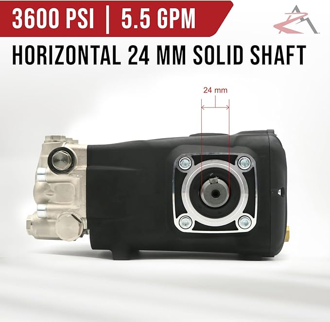 The ROP Shop OEM Annovi Reverberi Horizontal Pump for Pressure Washer for Mi-T-M 3-0142, 30142, 24mm