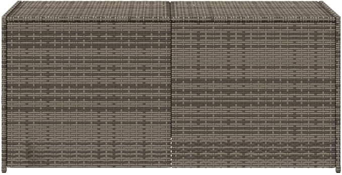 Grey Rattan Deck Box 47x19x22 in PE Woven Storage Chest with Gas Spring, UV-Robust Powder-Coated Steel Frame, 283 L Patio Outdoor Storage for Garden, Balcony, Deck, Poolside