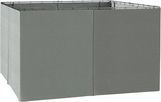 Outsunny 10' x 12' Universal Gazebo Sidewall Set with Panels, Hooks and C-Rings Included for Pergolas and Cabanas, Gray