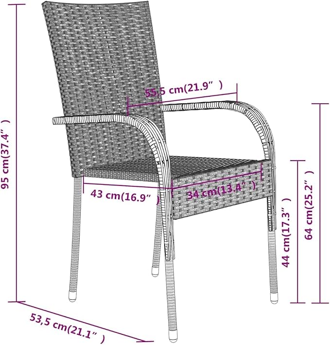 3 Piece Patio Dining Set Black Outdoor Rattan Dining Table with Glass Top and 2 Chairs, Powder-Coated Steel Frame Waterproof Furniture for Garden, Balcony, Backyard, Deck Entertaining