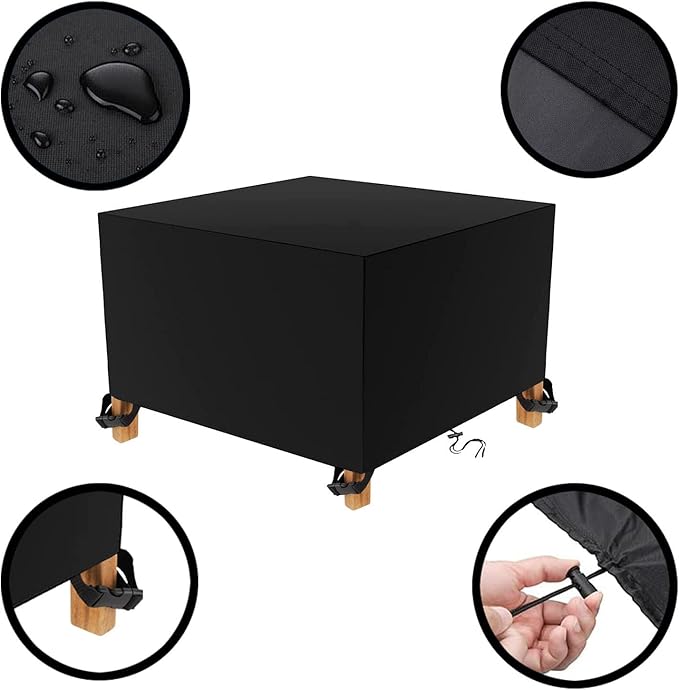 Outdoor Patio Furniture Covers Waterproof 600D Square Outdoor Table and Chair Set Cover Wind Dust Proof Anti-UV Durable Patio Sectional Couch Cover 76" L x 76" W x 36" H / 190x190x90cm
