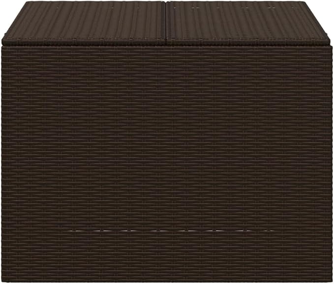 Outdoor Rattan Wicker Garden Storage Box, Patio Deck Storage Box, Patio Storage Container for Indoor, Patio Furniture Cushions, Pool Supplies,Brown 76.9 Gal Poly Rattan,-246