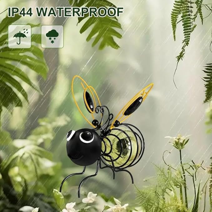 Solar Bees Lights Outdoor, Hanging Bee Solar Garden Light,2025 New Solars Bees Simulation Lights, Waterproof Bumble Bees Solars Light for Party Festivals Garden Decor Birthday Gifts (Pink 2pcs)