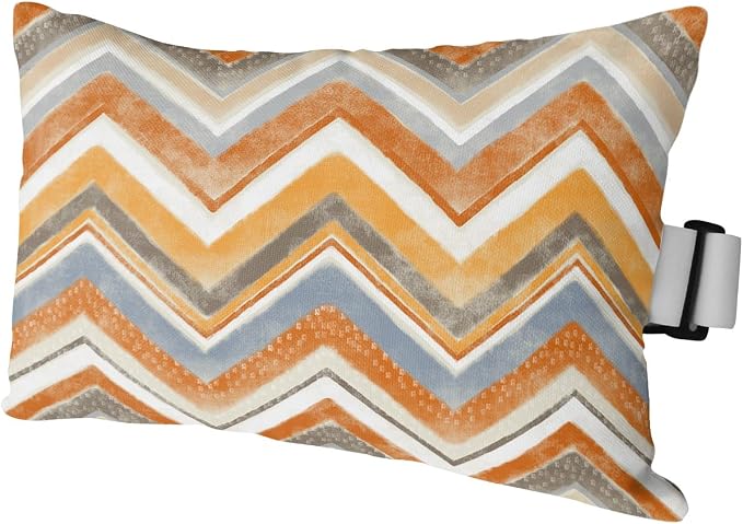 Outdoor Pillows Covers with Inserts Northern Europe Orange Geometric Wave Stripes Waterproof Recliner Pillow with Adjustable Strap Throw Pillows for Patio Furniture Pool Lounge Chair, 11x16 inch, 1PCS