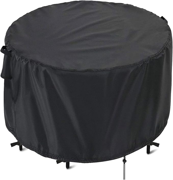 Kingling Patio Furniture Covers Waterproof, Round Patio Table Cover 54 inch Heavy Duty Outdoor Table Cover for Dining & Coffee Table Chair Set, Small Firepit Table All Weather Resistant--54''D x29''H