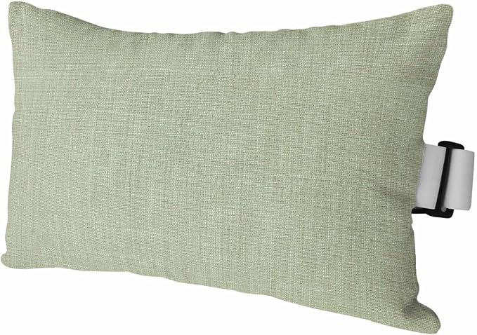 1PCS Outdoor Pillow for Chaise Lounge Chair Vintage Sage Green Linen Style Waterproof Headrest Cushion with Insert Country Pastoral Solid Color Lumbar Pillow for Beach Patio Poolside Office,11x16in