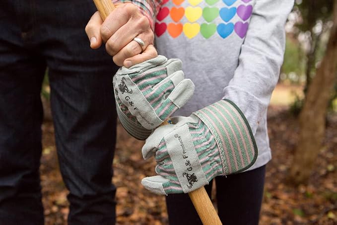 G & F Products JustForKids Kids Garden & Work Gloves for Boys & Girls, Durable Gloves for Gardening, Yard Work & DIY