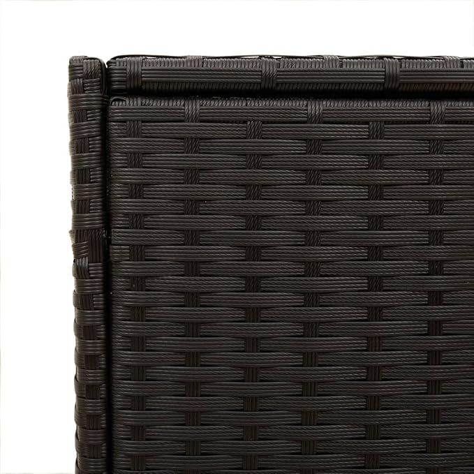 Black PE Rattan Outdoor Storage Box 19.7 x 47.2 x 22 in Deck Box 283L Patio Cushion Container with Gas Spring Lid for Garden, Pool, Backyard