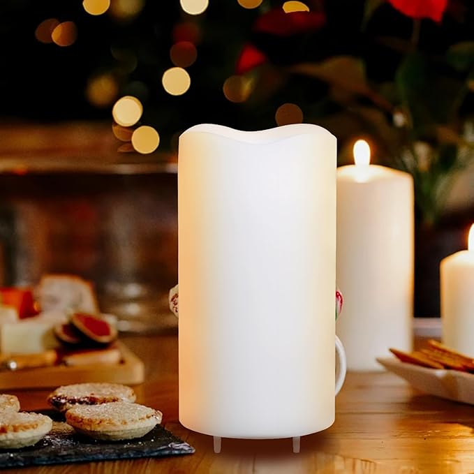 XingsLight Flameless Candles with Snowflake Projector Lights Battery Operated LED Candle with Remote and Timer, Christmas Decorations,2 Pack