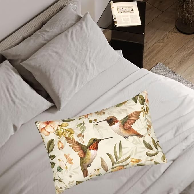 Throw Pillow Covers 16x24 Inch Pillow Covers Set of 2 Couch Pillows for Living Room, Bird Throw Pillows, Soft Accent Pillows Rectangular Decorative Pillows for Bed Sofa Farmhouse Decor, Summer J448