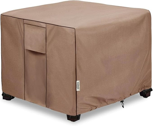 Patio Ottoman Cover Waterproof Square Outdoor Small Side Table Covers,25" W x 25" D x 18" H,Outdoor Rectangular Waterproof Table Cover(Brown)