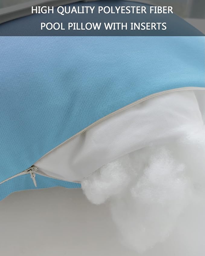 Outdoor Pillows Covers with Inserts Purple and Blue Gradient Waterproof Recliner Pillow with Adjustable Strap Throw Pillows for Patio Furniture Pool Lounge Chair, 11x16 inch, 1PCS