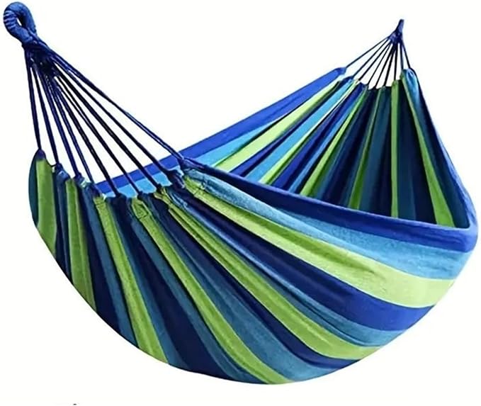 Hammocks, Outdoor Large Hammock Portable Indoors Camping Sleeping Stripe Canvas Hanging Bed Chair Garden Swing,for Outside