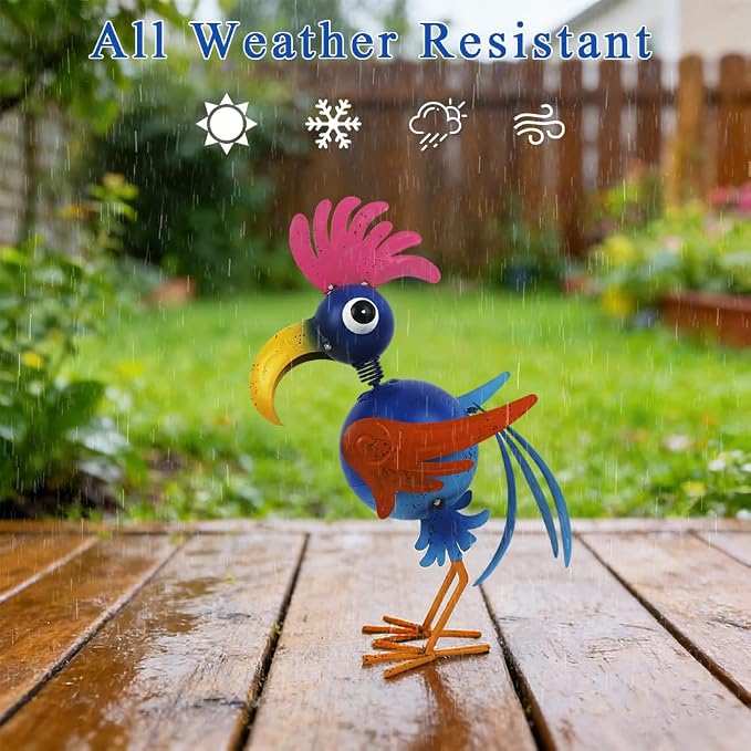 18.9'' Playful Rooster Yard Statue for Patio, Yard, Farmhouse