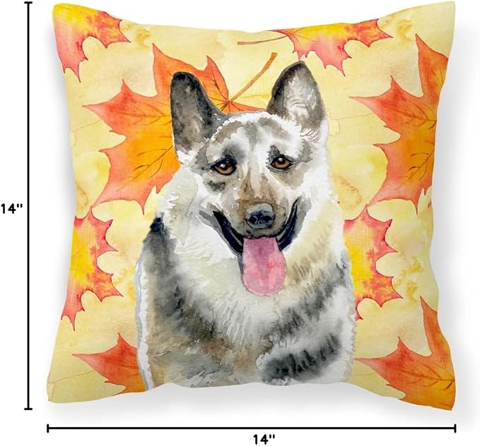 Caroline's Treasures BB9910PW1414 East-European Shepherd Fall Fabric Decorative Pillow, Yellow Machine Washable, Indoor Outdoor Decorative Pillow for Couch, Bed or Patio, 14Hx14W