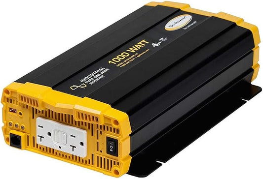 Go Power 1500 Watt Industrial Pure Sine Wave Inverter, 12V to 120V AC, Dual GFCI Outlets, PowerSave Mode, Overload Protection, Low-Profile Design, Ideal for Appliances & Sensitive Electronics