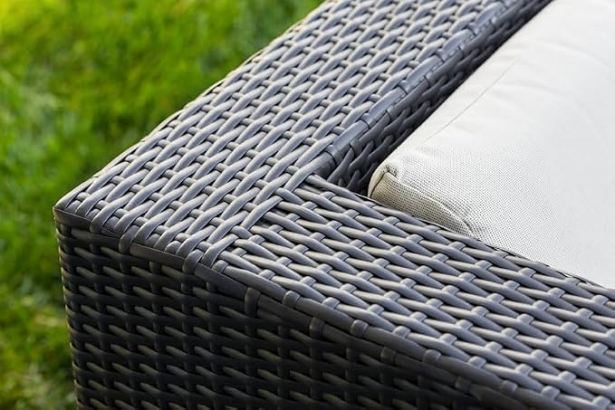 20 Piece Outdoor Patio Furniture Black Wicker Conversation Set with Fully Assembled Sectional and 42-inch Propane Gas Fire Table
