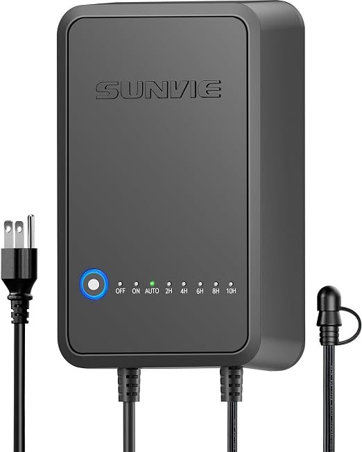 SUNVIE 100W Low Voltage Transformer Outdoor, 120V to 12V DC Weatherproof | Timer & Photocell Sensor, Low Voltage Landscape Transformer Landscape Lighting Transformer for Outdoor Spotlights Path Lights