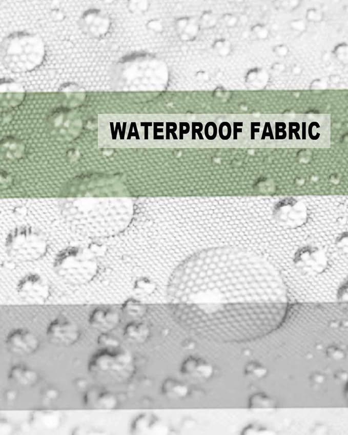 Outdoor Waterproof Throw Pillow Covers 24x24Inch, Spring Stripes Sage Green Cushions for Garden Patio Furniture Chairs Set of 2, Grey Home Decor Couch Sofa Polyester Pillow Cases