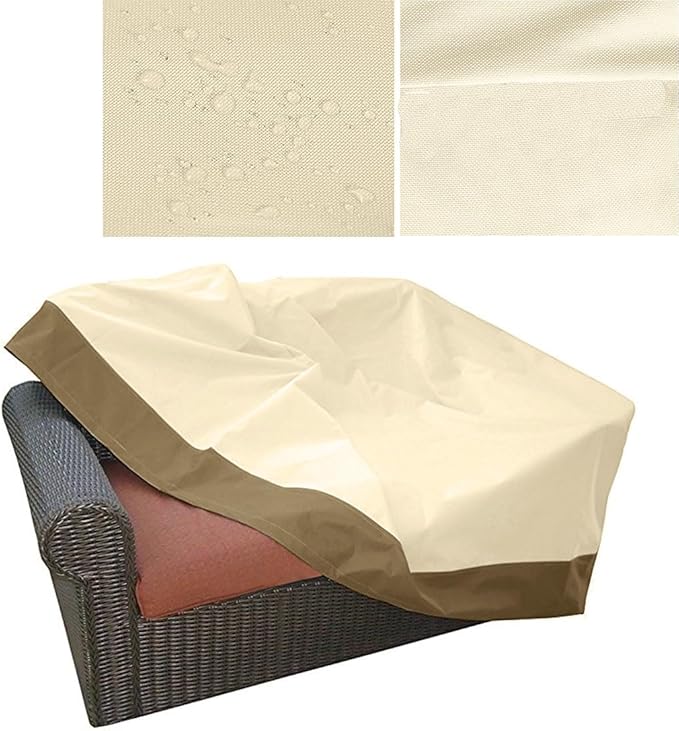 Rutile Heavy Duty Patio Sofa Cover, 100% Waterproof 2-Seater Outdoor Deep Lounge Sofa Cover, Lawn Patio Furniture Covers with Air Vent and Handle,58" Wx 36" Dx 30" H