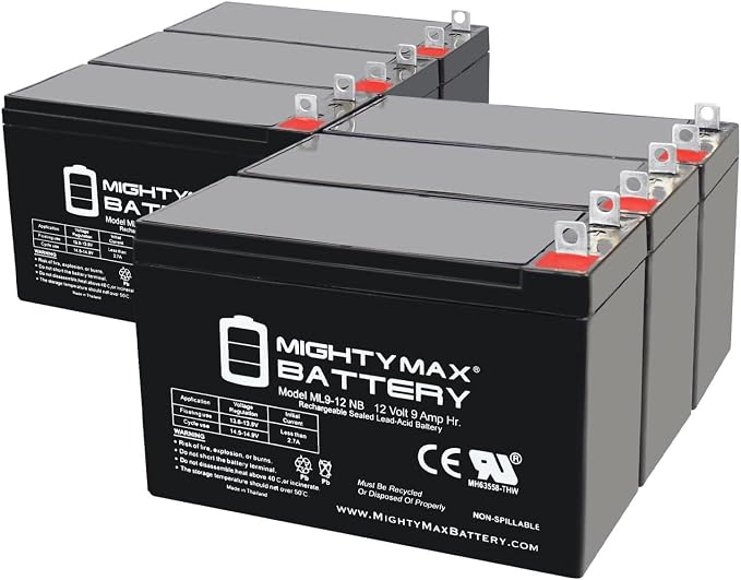 Mighty Max Battery 12V 9AH SLA Replacement Battery for DeWalt 7000W Portable Generator - 6 Pack