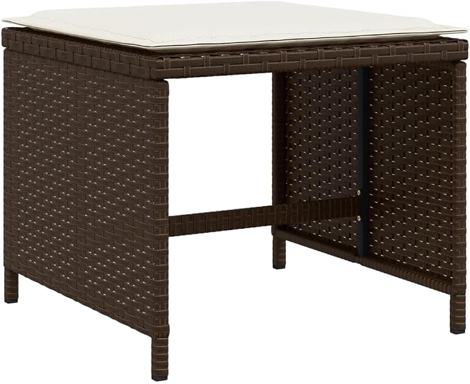 17 Piece Patio Dining Set with Cushions, Brown Poly Rattan Garden Table and Chairs for 16-Seater Outdoor Furniture, Weather-Resistant Backyard Seating Set