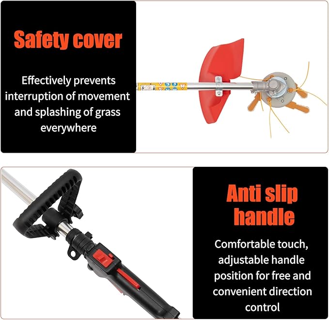 2-Stroke 33CC Gas String Trimmer, Gasoline Lawn Trimmer with 2 Blade Heads, Cordless Edger Lawn Kit Gas Powered Lawn Trimmer for Lawn Care and Garden Yard Work