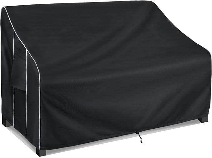 FORSPARK Patio Furniture Sofa Covers 79W x 38D x 35H 3-Seater inch Outdoor Waterproof Couch Loveseat Bench Cover, Black