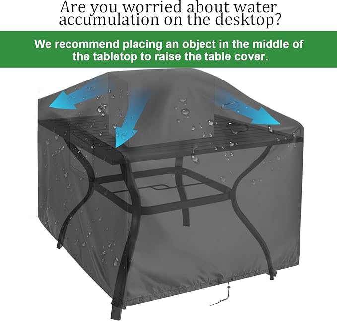 Outdoor Table Cover Square 24 inch Patio Table Cover Waterproof Patio Furniture Covers Rectangular for Outside Small Table and Chair Sets, Fire Pit, Coffee Table, Ottoman-24"L x 24"W x 28"H