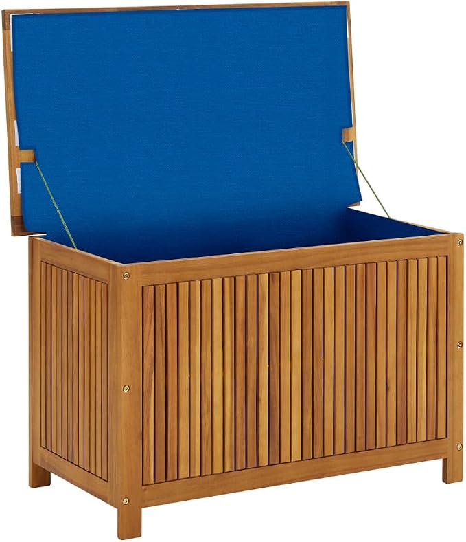 【Fast Shipping】 Lightweight Storage Box for Indoor/Outdoor for Patio, Deck, Patio Patio Storage Box 35.4"x19.7"x22.8" Solid Acacia Wood