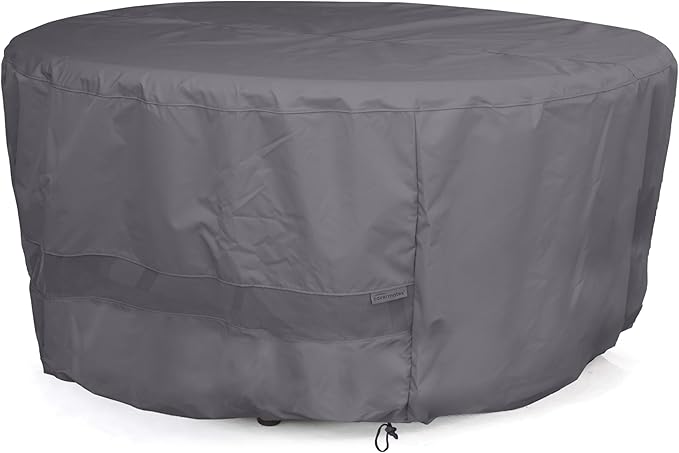 Covermates Elite Round Accent Table Cover – 300D Polyester with Water-Resistant Finish, Mesh Vent & Adjustable Buckle Straps for Outdoor Patio Table Protection, 54DIAMETER x 25H, Charcoal