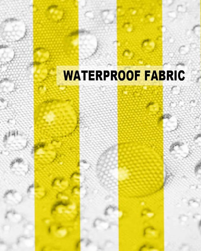 Outdoor Waterproof Throw Pillow Covers 24x24in, Striped Line Yellow Cushions for Garden Patio Furniture Chairs Set of 2, Geometric Texture Home Decor Couch Sofa Polyester Pillow Cases