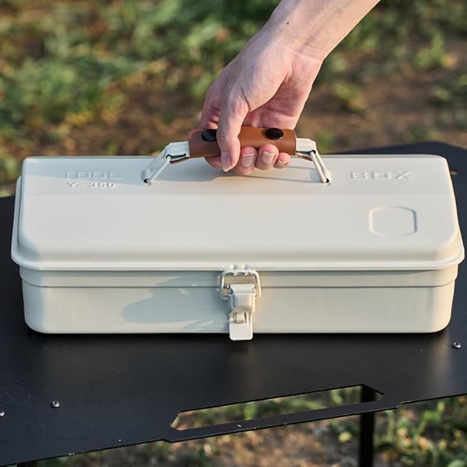 HUIOP Outdoor Tools Storage Box Portable Camping Picnic Hand Box Metal Tools Storage Box with Handle Sundries Storage Box