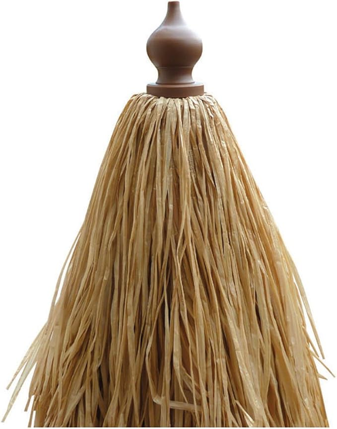 8' Hula Thatched Tiki Umbrella Natural Color,1.5 inch dia. Aluminium Pole,16 pcs Fiberglass Ribs, Plastic Straw Umbrella Canopy,Sun Protection UPF50+, Fabric Carry Bag Included