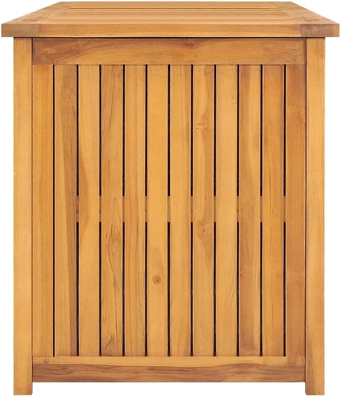 Wooden Patio Storage Box, Outside Storage Container for Patio Furniture, Wooden Deck Box, 68.9"x19.7"x21.7" Solid Wood Teak,-864