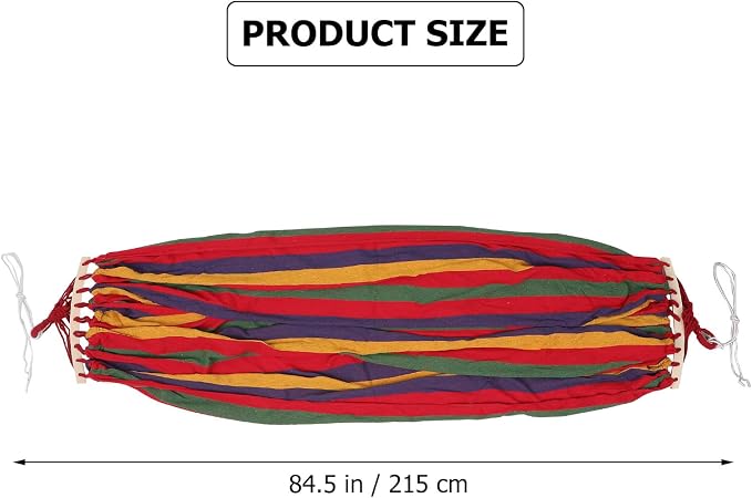 Abaodam Extra-Wide Striped Canvas Anti-Tip Camping Hammock with Duckbill Buckle for Two People, Indoor Outdoor Travel Backpacking Garden Yard Use