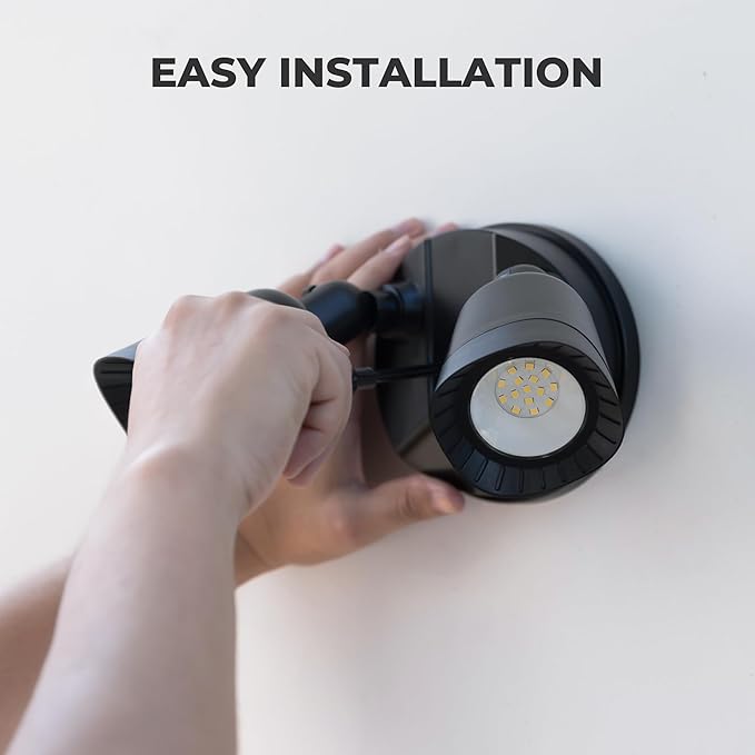 LED Flood Lights Outdoor, 16W 1900LM 5000K Daylight, IP65 Waterproof Security Lights with 2 Adjustable Heads, Exterior Wall Light for Patio, Garage, Yard-Black
