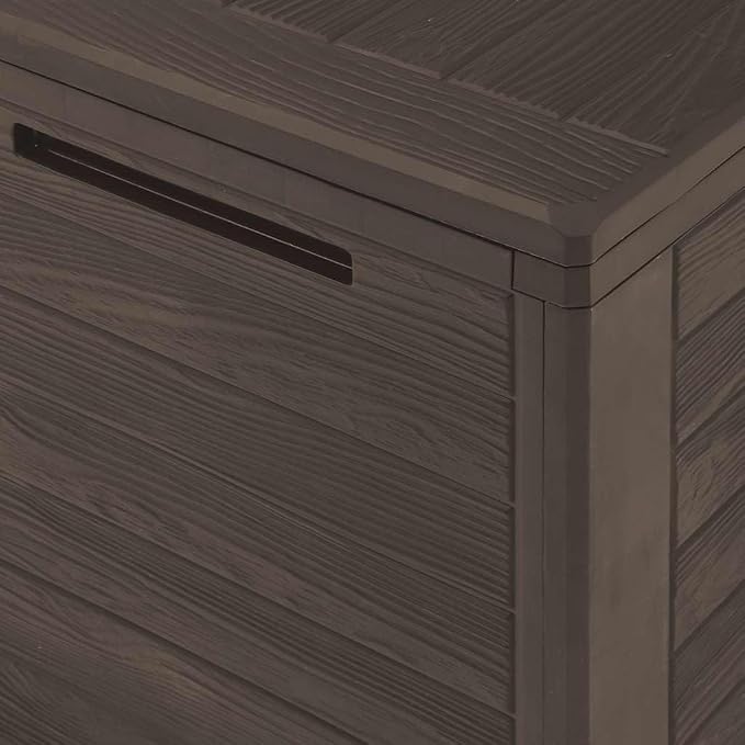 Brown PP Storage Box 45.7"x17.3"x21.7, Outdoor Storage Chest for Patio Garden Cushions Pillows Blankets