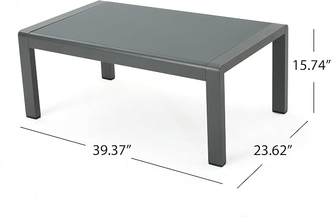 Christopher Knight Home Cape Coral Outdoor Grey Aluminum 5 Piece Conversation Set with Water Resistant Cushions