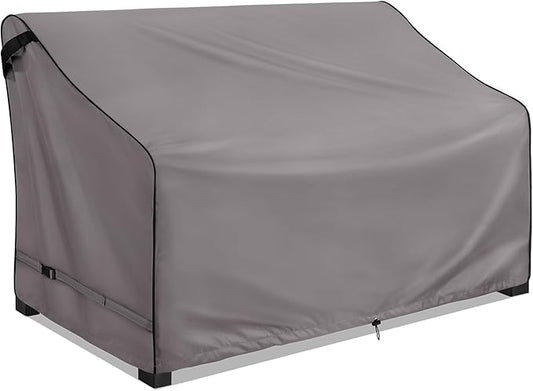 KylinLucky Waterproof Patio Sofa Cover 60"x34"x30", Heavy Duty All-Weather Outdoor Couch Cover with Drawstring & Leg Clips, Easy to Install, Grey