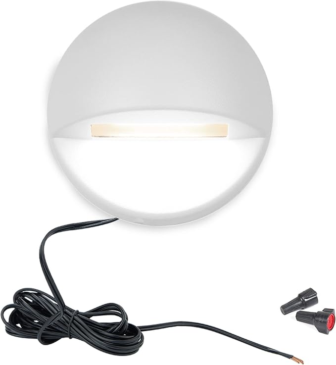 WAC Landscape Lighting, Round LED 12V Deck and Patio Light 2700K Warm Built-in LED in White