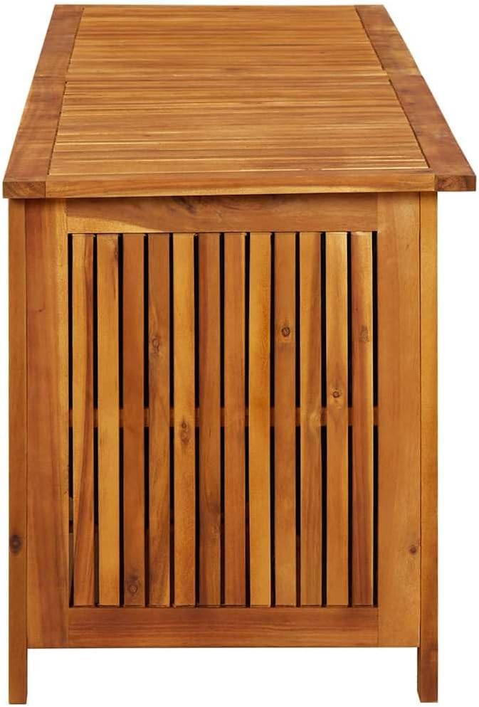 Outdoor Patio Storage Box 68.9x19.7x22.8 Inches Solid Acacia Wood with Waterproof Liner, Large Deck Box for Cushions Pillows Blankets Garden Tools, Durable Weatherproof Furniture with Gas Lift Lid