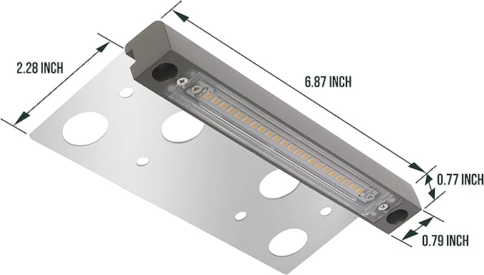 GKOLED Hardscape Light, Paver Wall Lights, 6.8 Inches Step Lighting, Integrated 4W 2700K LED Chips, Solid Powder Coated Die-cast Aluminum Housing, 12V AC/DC, Gray, UL Listed (Pack of 2)