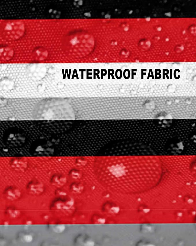 Pack of 2 Red Black Grey Stripes Outdoor Pillow Waterproof Covers 16x16 inch, Geometric Mexican Style Polyester Throw Pillow Covers Garden Cushion Decorative Case for Patio Couch Decoration