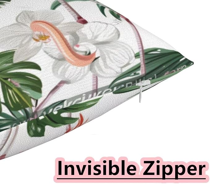 Outdoor Pillows Waterproof Set of 2 Outdoor Pillow Covers 16x24 Inch, Flamingo Throw Pillows Plant Pillow Covers, Garden Decorative Pillows Outdoor Pillows for Patio Furniture Car Home Decor -hs120