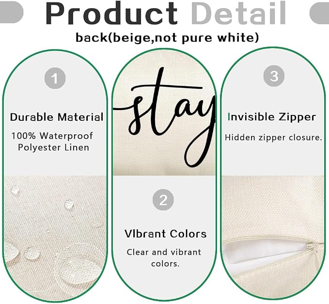 RABUSOFA White Outdoor Pillow Covers 12x20 Waterproof Stay Cozy Decoration | Outdoor Patio Decoration, Waterproof & Durable Fabric, Machine Washable, Invisible Zipper, Not Insert