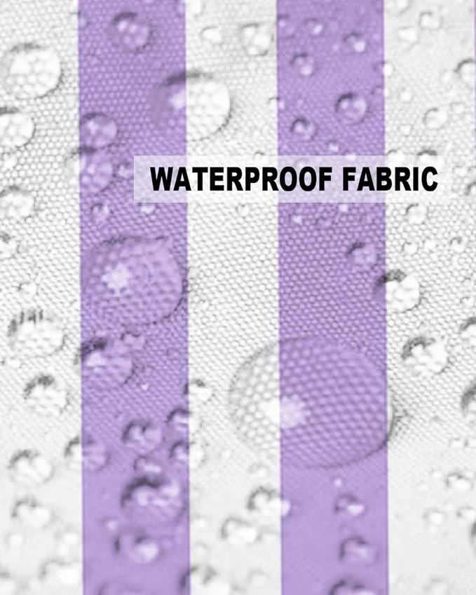 Outdoor Waterproof Throw Pillow Covers 24x24in, Purple Striped Cushions for Garden Patio Furniture Chairs Set of 2, Modern Art Striped Home Decor Couch Sofa Polyester Pillow Cases