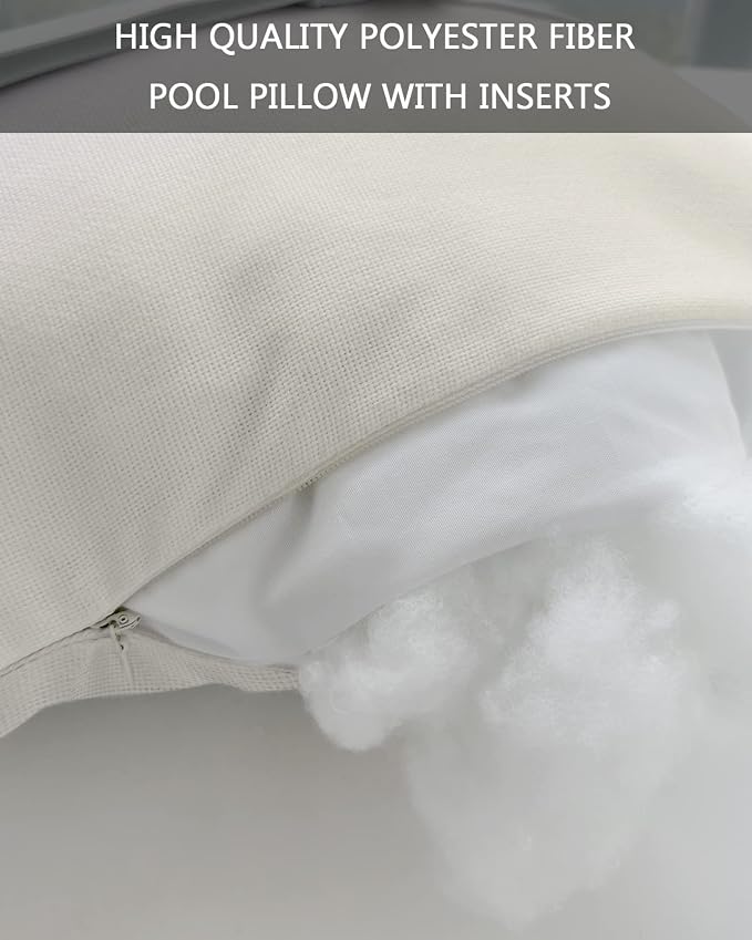 Outdoor Pillows Covers with Inserts Romantic Purple White Gradient Waterproof Recliner Pillow with Adjustable Strap Throw Pillows for Patio Furniture Pool Lounge Chair, 12x20 inch, 2PCS